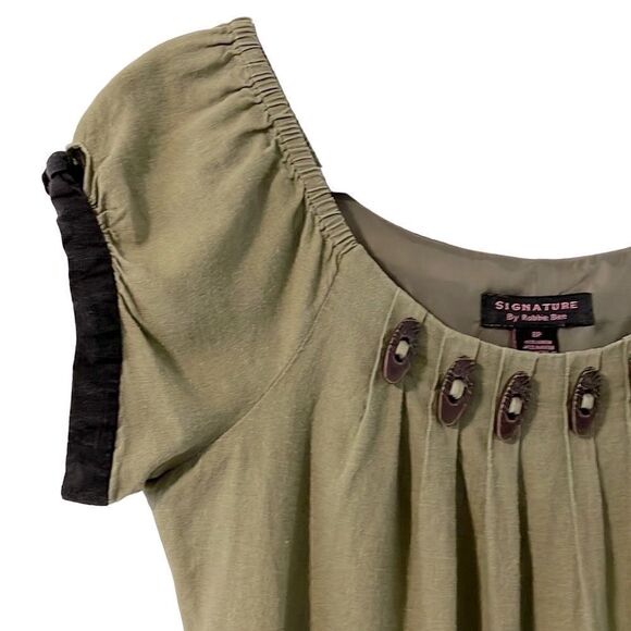 Robbie Bee Signature lined, detailed linen rayon dress size 8P - Picture 2 of 8